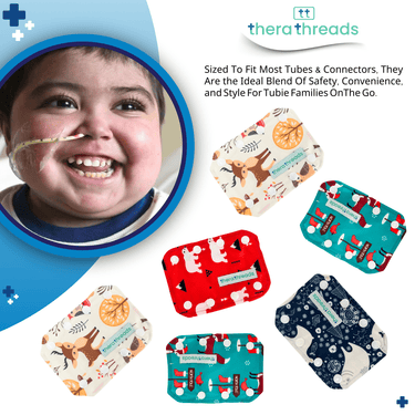 5 Pack Holiday Themed G Tube, J Tube, PEG Connector Covers - therathreads