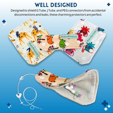 5 Pack Animal Themed G Tube, J Tube, PEG Connector Covers - therathreads