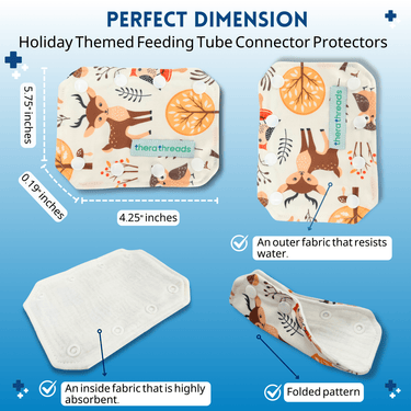 5 Pack Holiday Themed G Tube, J Tube, PEG Connector Covers - therathreads