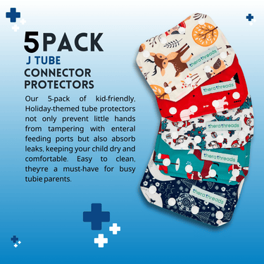 5 Pack Holiday Themed G Tube, J Tube, PEG Connector Covers - therathreads