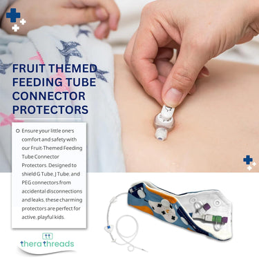 5 Pack Summer Fruit Themed G Tube, J Tube, PEG Connector Covers - therathreads