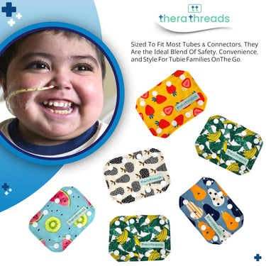 5 Pack Summer Fruit Themed G Tube, J Tube, PEG Connector Covers - therathreads