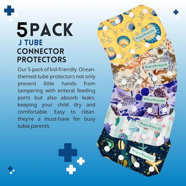 5 Pack Sea Themed G Tube, J Tube, PEG Connector Covers