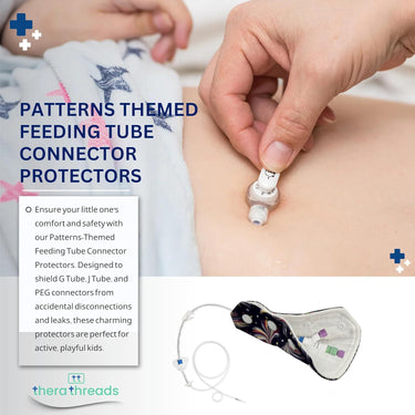 5 Pack Pretty Patterns G Tube, J Tube, PEG Connector Covers