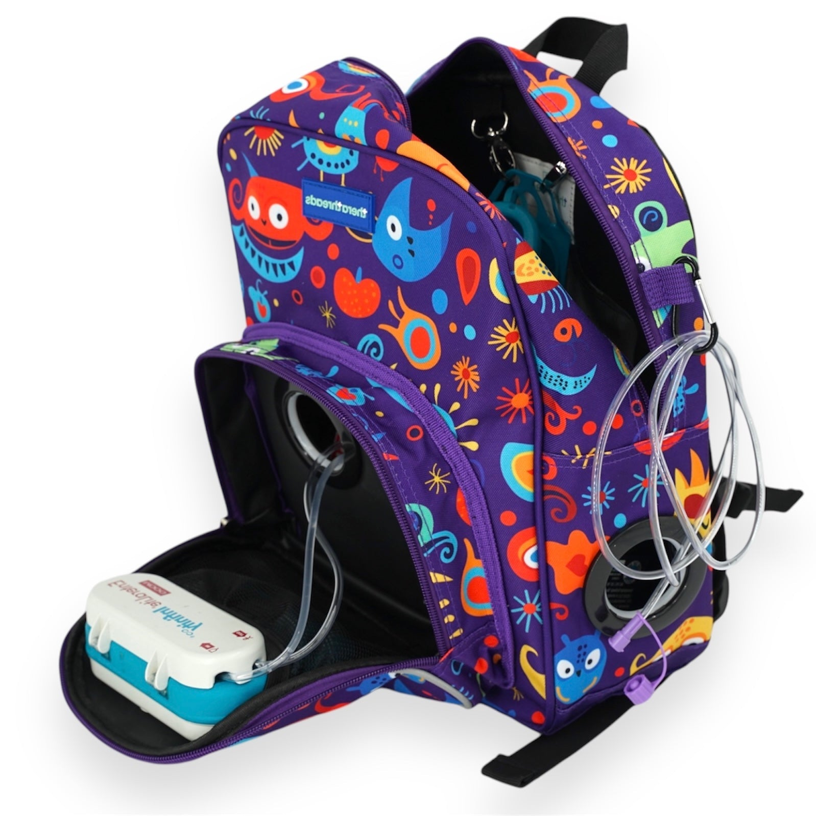affordable feeding tube backpacks for kids therathreads Junie Backpack for Feeding Pumps & Tubes (Blue Aliens)
