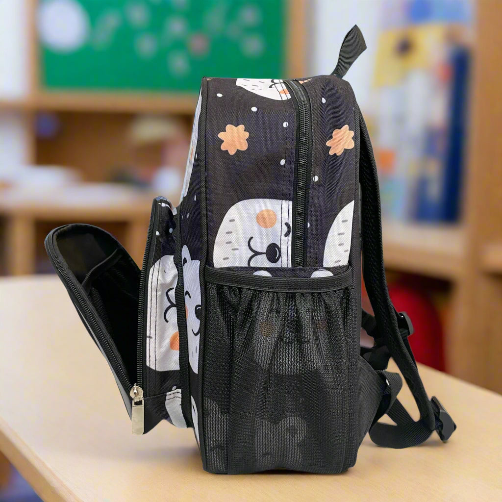 therathreads Junie Backpack for Feeding Pumps & Tubes (White Bears)