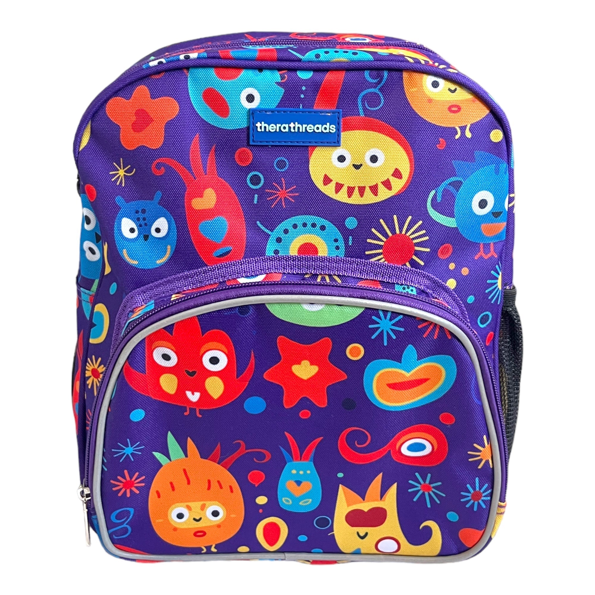 therathreads Junie Backpack for Feeding Pumps Tubes Blue Aliens